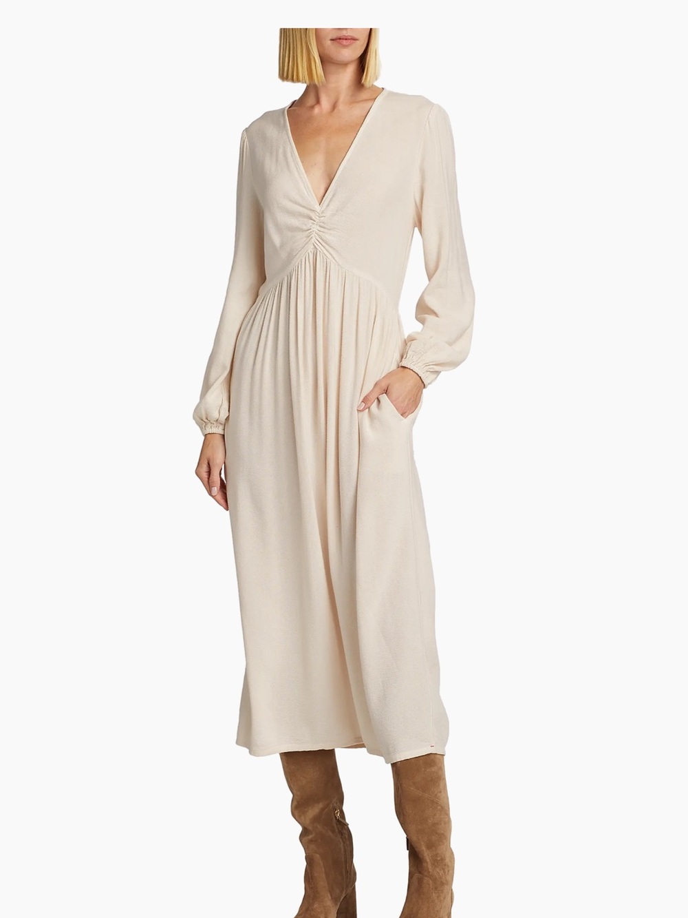 Xirena Eloise V-Neck Midi Dress